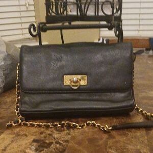 Elegant Black Leather Chain Bag